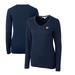 Women's Cutter & Buck Navy West Virginia Mountaineers Lakemont Tri-Blend V-Neck Pullover Sweater