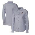 Women's Cutter & Buck Charcoal Arizona State Sun Devils Oxford Stretch Long Sleeve Button-Up Shirt