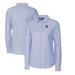 Women's Cutter & Buck Light Blue Georgetown Hoyas Oxford Stretch Long Sleeve Button-Up Shirt