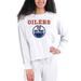 Women's Concepts Sport Cream/Gray Edmonton Oilers Pendant French Terry Long Sleeve Top