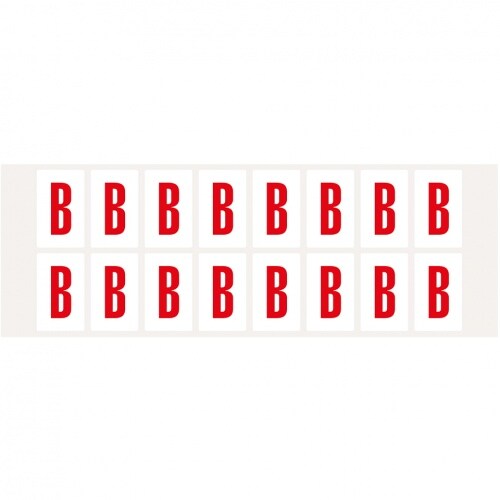 Aufkleber I Buchstabe B, weiß/rot, Folie, Schrifthöhe 25mm, 22x36mm, 320 Stück/Packung Image