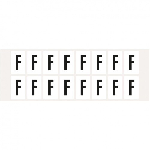 Aufkleber I Buchstabe F, weiß/schwarz, Folie, Schrifthöhe 25mm, 22x36mm, 320 Stück/Packung Image