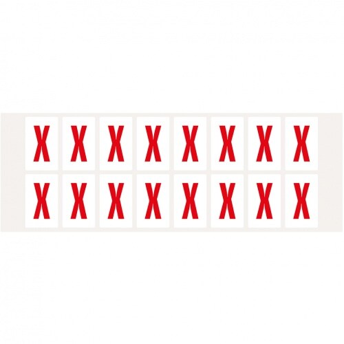 Aufkleber I Buchstabe X, weiß/rot, Folie, Schrifthöhe 25mm, 22x36mm, 320 Stück/Packung Image
