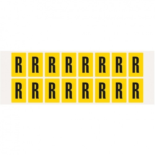 Aufkleber I Buchstabe R, gelb/schwarz, Folie, Schrifthöhe 25mm, 22x36mm, 320 Stück/Packung Image