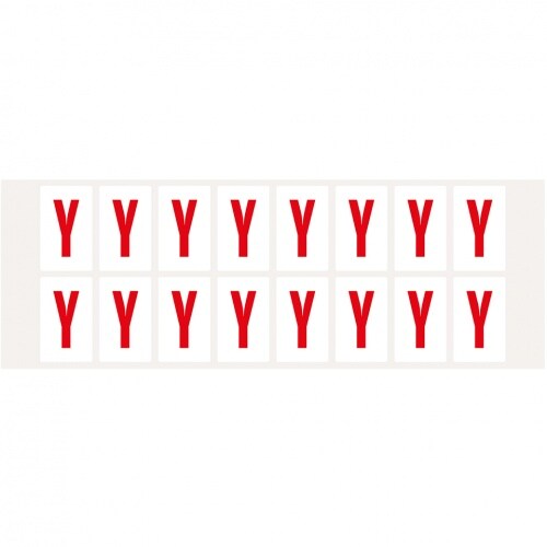 Aufkleber I Buchstabe Y, weiß/rot, Folie, Schrifthöhe 25mm, 22x36mm, 320 Stück/Packung Image