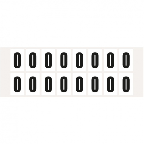 Aufkleber I Ziffer 0, weiß/schwarz, Folie, Schrifthöhe 25mm, 22x36mm, 320 Stück/Packung Image