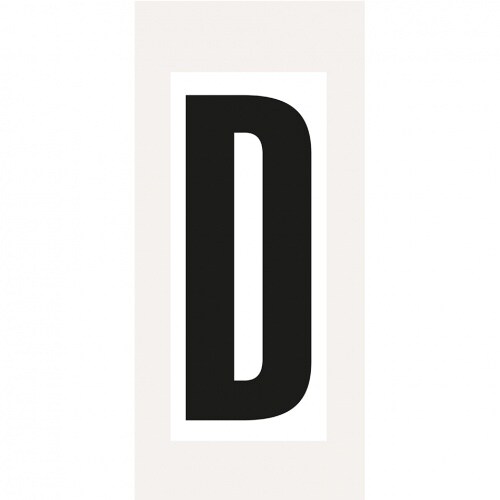 Aufkleber I Buchstabe D, weiß/schwarz, Folie, Schrifthöhe 150mm, 72x170mm, 20 Stück/Packung Image