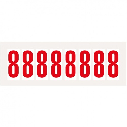 Aufkleber I Ziffer 8, weiß/rot, Folie, Schrifthöhe 50mm, 22x57mm, 160 Stück/Packung Image