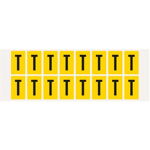 Aufkleber I Buchstabe T, gelb/schwarz, Folie, Schrifthöhe 25mm, 22x36mm, 320 Stück/Packung Image