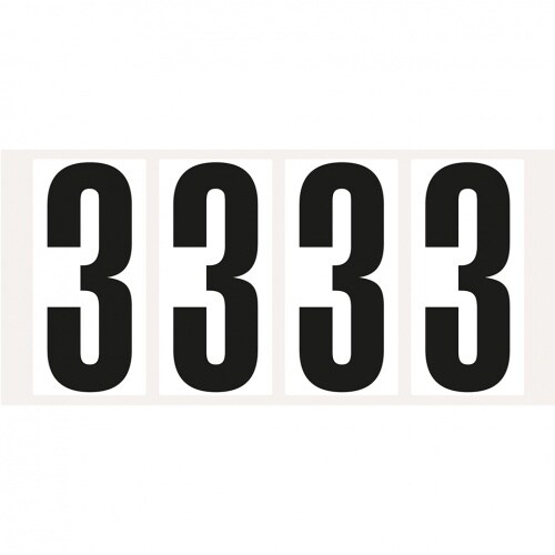 Aufkleber I Ziffer 3, weiß/schwarz, Folie, Schrifthöhe 95mm, 47x98mm, 80 Stück/Packung Image