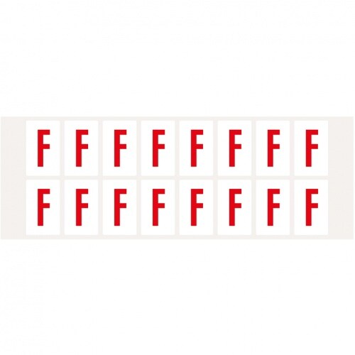 Aufkleber I Buchstabe F, weiß/rot, Folie, Schrifthöhe 25mm, 22x36mm, 320 Stück/Packung Image