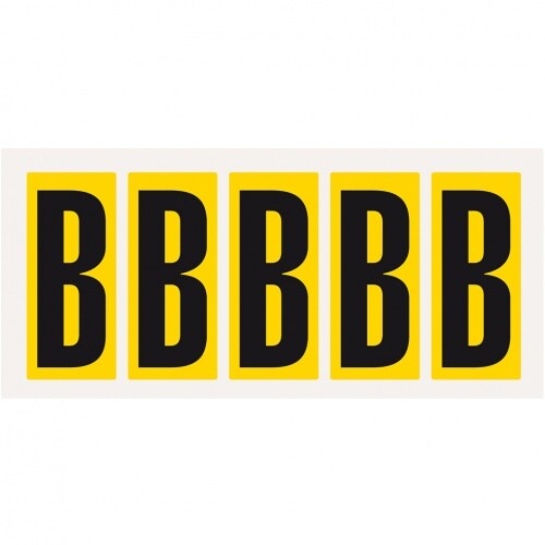 Aufkleber I Buchstabe B, gelb/schwarz, Folie, Schrifthöhe 75mm, 38x88mm, 100 Stück/Packung Image