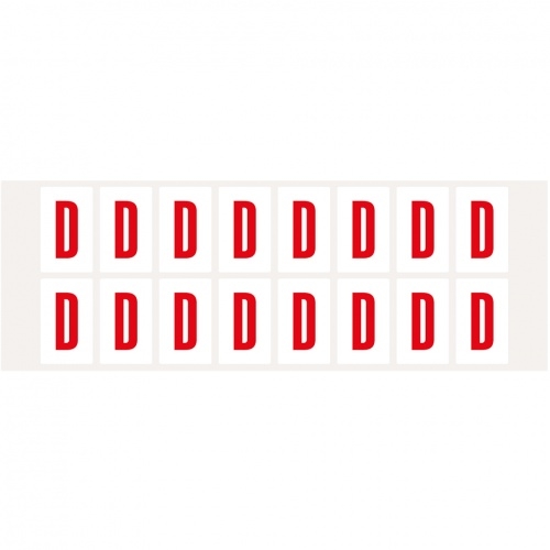 Aufkleber I Buchstabe D, weiß/rot, Folie, Schrifthöhe 25mm, 22x36mm, 320 Stück/Packung Image