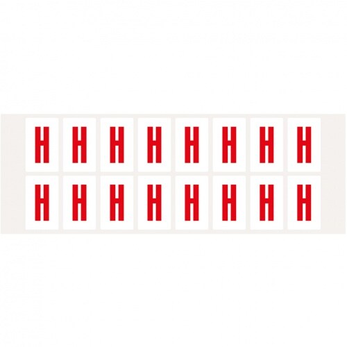 Aufkleber I Buchstabe H, weiß/rot, Folie, Schrifthöhe 25mm, 22x36mm, 320 Stück/Packung Image