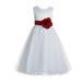 Ekidsbridal Ivory V-Back Lace Edge Junior Flower Girl Dress Wedding Tulle Junior Pageant Gown for Toddlers 183T 10