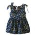 Girls Dresses Sweet Floral Print Bowknot Halter Shoulder-Straps Dress