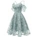 Women Lace Dresses Short Sleeves Party Dress Cocktail Prom Ballgown Vintage Dress