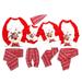 Pudcoco Christmas Pajamas Family Round Neck Long Sleeve Top with Pants Set Home Service Parent-Child Clothes Set Family Pajamas