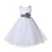 Ekidsbridal White Tulle Rattail Edge Flower Girl Dress Pretty Princess Formal Evening Elegant Mini Bridal Gown for Wedding 829S 4