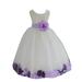 Ekidsbridal Ivory Tulle Multi-Colored Mixed Rose Petals Flower Girl Dress Wedding Pageant Birthday Party Baptism Junior Bridesmaid Communion 302T 12