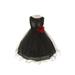 Sequin Bodice Tulle Special Occasion Holiday Flower Girl Dress - Black 1-2