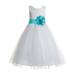 Ekidsbridal Ivory Floral Lace Heart Cutout Formal Flower Girl Dress Pretty Princess Wedding Tulle Mini Bridal Gown 172T 6