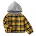 Children s Yellow Plaid Print Jacket Thin Pullover Sweatshirt