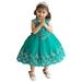 Little & Toddler Floral Embroidered Lace Girls Party Dress Q510 Sizes 2-5