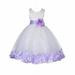 Ekidsbridal Ivory Floral Lace Bodice Rose Petal Tulle Junior Flower Girl Dress Beauty Pageant Communion Baptism Ball Gown 165S M
