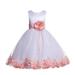 Ekidsbridal Ivory Floral Rose Petals Tulle Flower Girl Dress Christening Father Daughter Dance Recital Ballroom Gown for Wedding 007 M