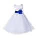 Ekidsbridal White Tulle Rattail Edge Flower Girl Dress Pretty Princess Formal Evening Elegant Mini Bridal Gown for Wedding 829S 10