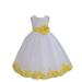 Ekidsbridal White Tulle Rose Petals Formal Flower Girl Dresses Junior Pageant Birthday Party Pretty Princess Ballroom Gown 302S 2