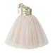 Ekidsbridal One-Shoulder Sequins Tutu Flower Girl Dress Junior Bridesmaid Evening Formal Party Gown 182 5