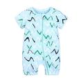 TUOBARR Toddler Baby Boys Girls Cute Cartoon Animal Pattern Short Sleeve Double Zipper Romper Jumpsuit Green (3M-3T)