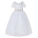 Ekidsbridal White Floral Lace Tulle Flower Girl Dresses Wedding Reception Mini Bridal Gown for Toddlers LG2R7 5