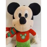 Disney Toys | Disney Mickey Mouse Plush 9" Winter Christmas Snowflake Scarf | Color: Black/Red | Size: Osg