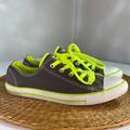 Converse Shoes | Converse All Star Women Size 7 Sneakers Skater Shoes Gray Neon Green 537154f | Color: Gray/Green | Size: 7