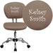 Personalized Mid-Back Coffee Brown Mesh Swivel Task Office Chair with Chrome Base [H-2376-F-COF-TXTEMB-GG] - Flash Furniture H-2376-F-COF-TXTEMB-GG