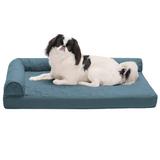 FurHaven Paw-Quilted Orthopedic Chaise Lounge Bolster Pet Bed Polyester/Memory Foam in Blue | 6.25 H x 20 W x 30 D in | Wayfair 44381815