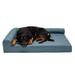 FurHaven Paw-Quilted Orthopedic Chaise Lounge Bolster Pet Bed Metal in Blue | 8 H x 32 W x 40 D in | Wayfair 44581815