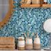 Merola Tile Hudson .80" x .80" Porcelain Penny Round Mosaic Wall & Floor Tile Porcelain in Blue | 0.8 H x 0.8 W x 0.21 D in | Wayfair FKOMPRAM