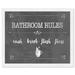 Bathroom Rules Reminder by Oliver Gal - Picture Frame Graphic Art Paper in Gray/White | 18 H x 22 W x 0.8 D in | Wayfair 45313_20x16_PAPER_WHITE