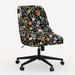 Oxford Desk Chair Wood/Upholstered in Gray/Black Rifle Paper Co. x Cloth & Company | 32.5 H x 23 W x 23 D in | Wayfair 84-9RPCSTFLBLKLCB