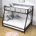 Valluri Twin Over Full Steel Standard Bunk Bed w/ Trundle by Isabelle & Max™ Metal in Black | 63 H x 56 W x 78 D in | Wayfair