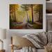 Mill Pines Afternoon Light Through The Trees In The Forest - Traditional Wall Art - Natural Pine in Blue/Brown/Green | 8 H x 12 W x 1 D in | Wayfair