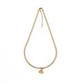 Invicta Mayamar Women's Cuban Link Chain Scallop Necklace. 24K Gold Plated (MM-00174)