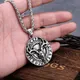 Collier en acier inoxydable 316l pour hommes pendentif Talisman style rétro Hip Hop Biker Rune