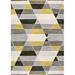 59 x 39 x 0.39 in Area Rug - George Oliver Fayma Machine Woven Area Rug in Yellow/Gray/Cream | 59 H x 39 W x 0.39 D in | Wayfair