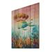 Highland Dunes Cartoon Tropical Whale - Unframed Painting on Wood in Blue/Brown/Green | 20 H x 12 W x 1 D in | Wayfair