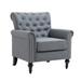 Armchair - Darby Home Co Snowcreek 30.7" W Tufted Armchair Linen/Fabric in Gray | 34.05 H x 30.7 W x 29.92 D in | Wayfair